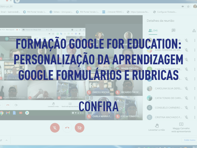 Formação Google For Education sobre Personalização da aprendizagem no Google formulários e rubricas