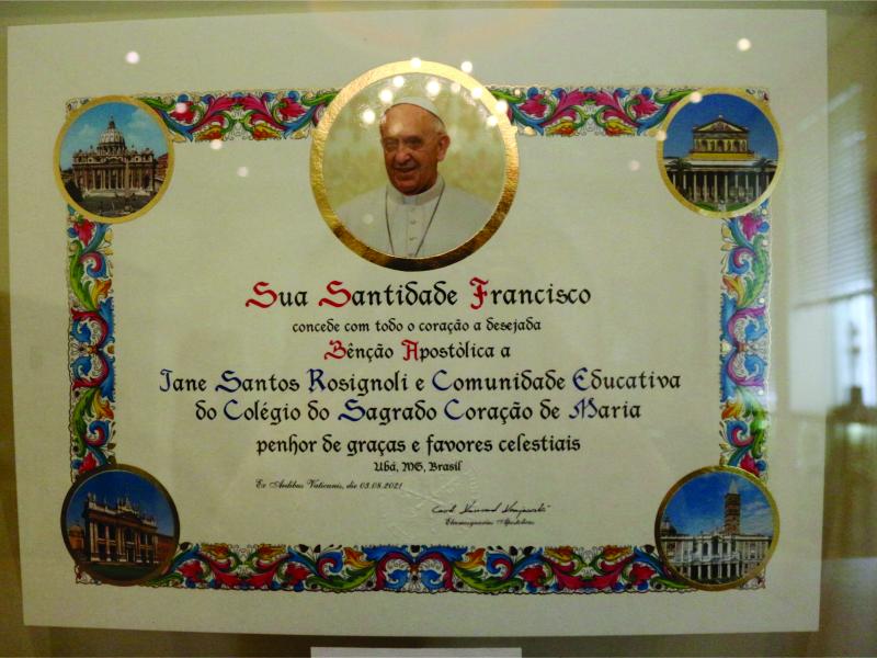 Benção de Papa Francisco é concedida em referência aos 110 anos de fundação Colégio Sagrado Coração de Ubá